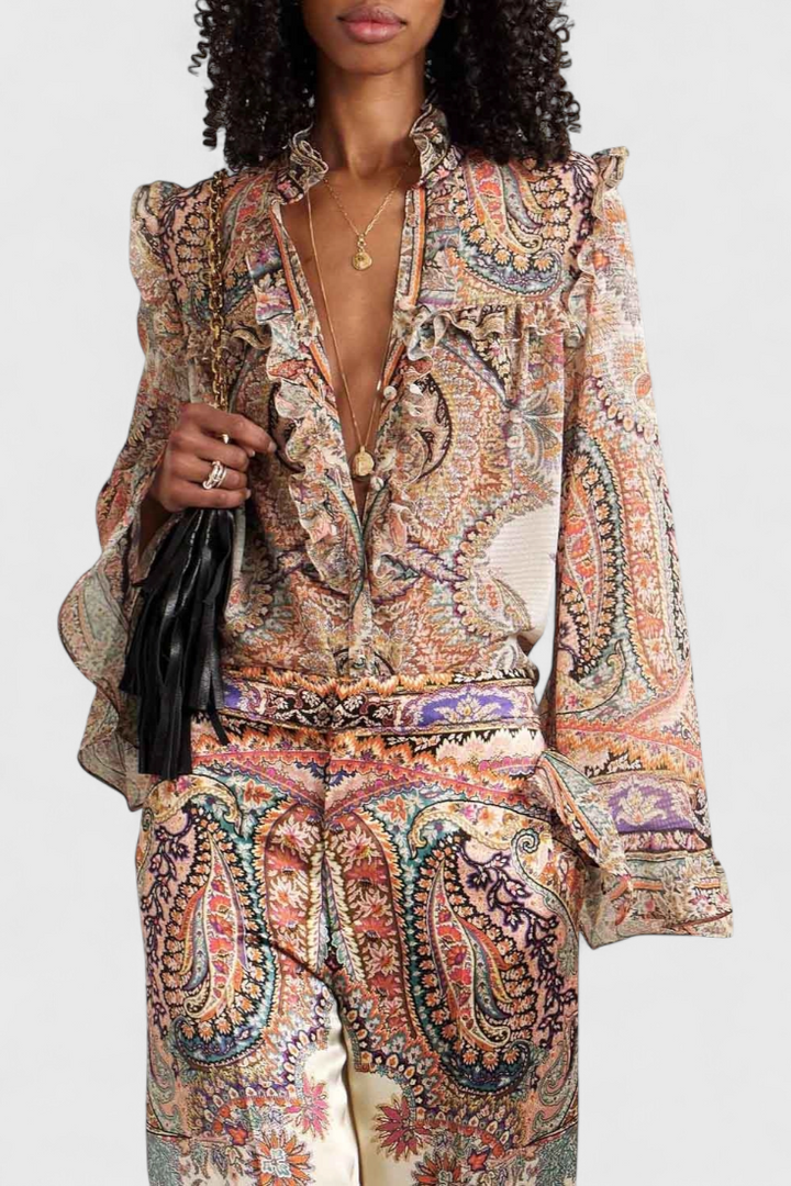 Finely Ensemble avec Blouse à Volants et Imprimé Vintage Paisley
