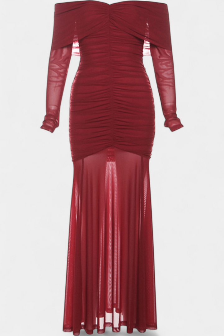 Cornella Robe Maxi Sans Manches avec Fronces Sculpturales