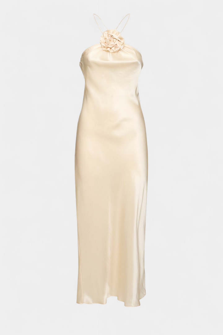 Robe Midi Halter Elvera avec Rosettes
