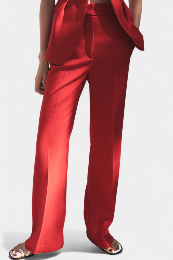Ensemble Classique Carlen avec Gilet à Ceinture et Pantalon à Jambe Large
