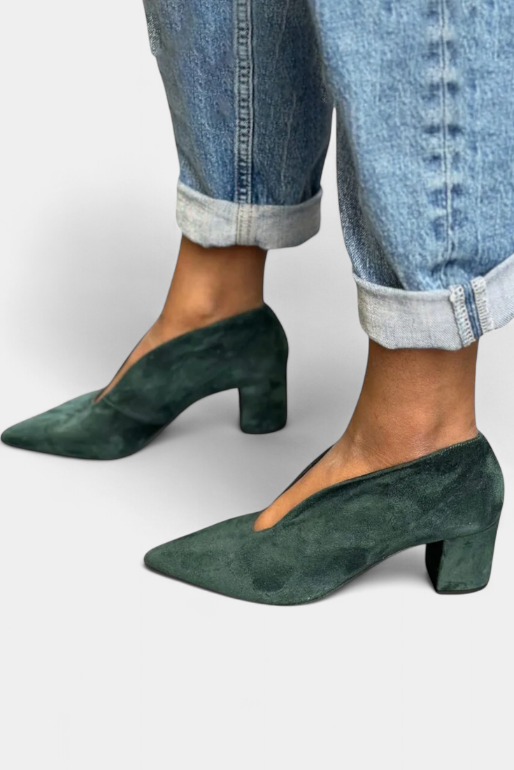 Talons Épais Hazel en Vert Foncé