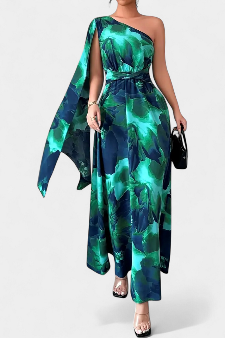 Robe Longue Asymétrique Kelbie à Une Épaule
