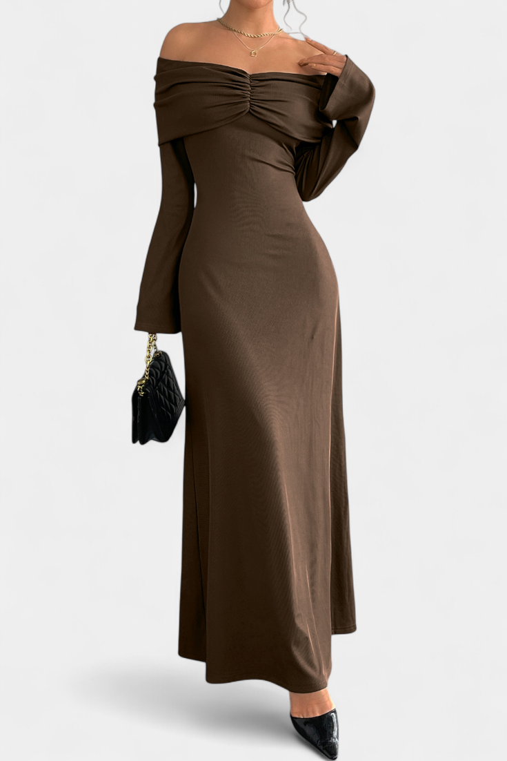 Adia Robe Longue Ajustée à Une Épaule
