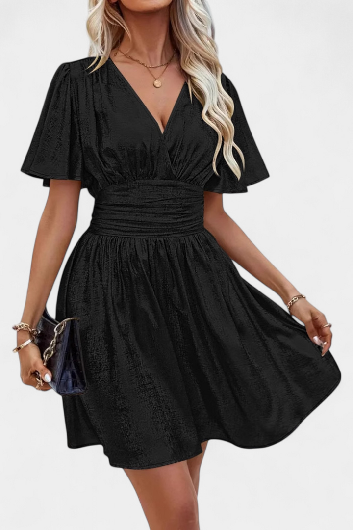 Robe Adalee pour Femme avec Décolleté en V et Taille Croisée