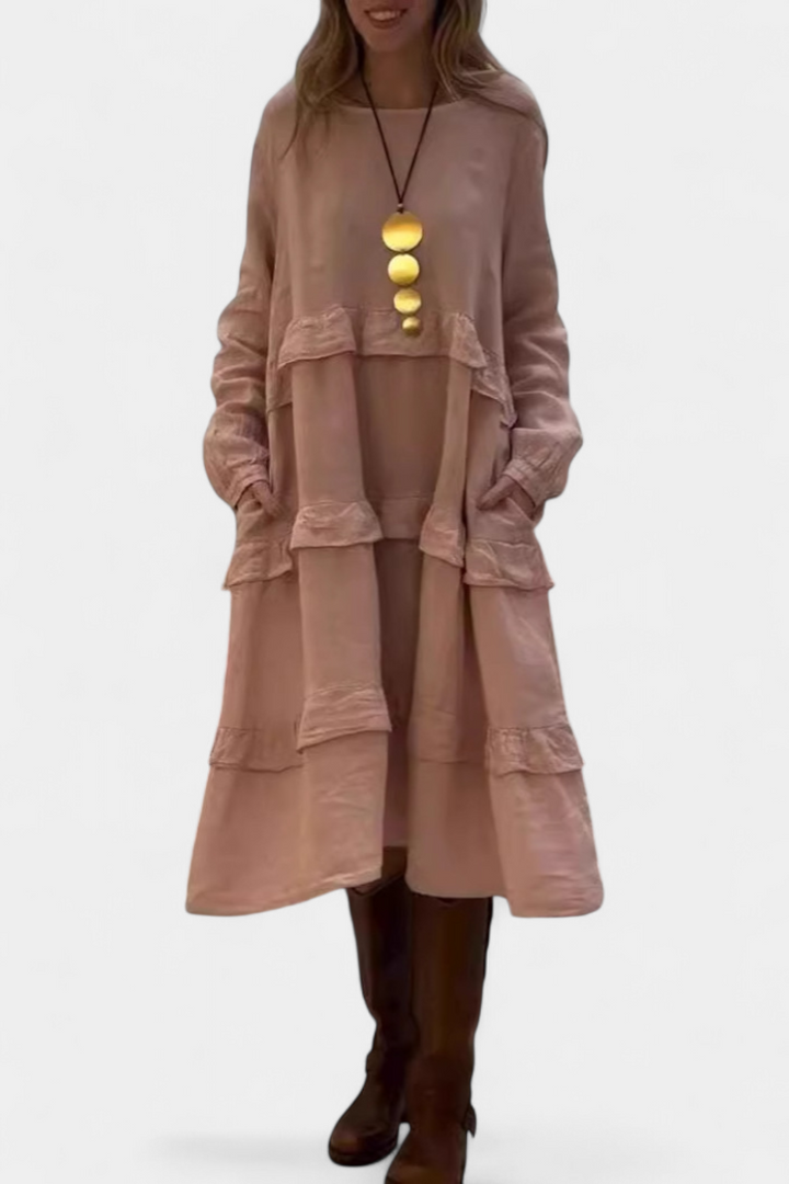 Robe Sweat Jada avec Volants et Silhouette Casual-Chic