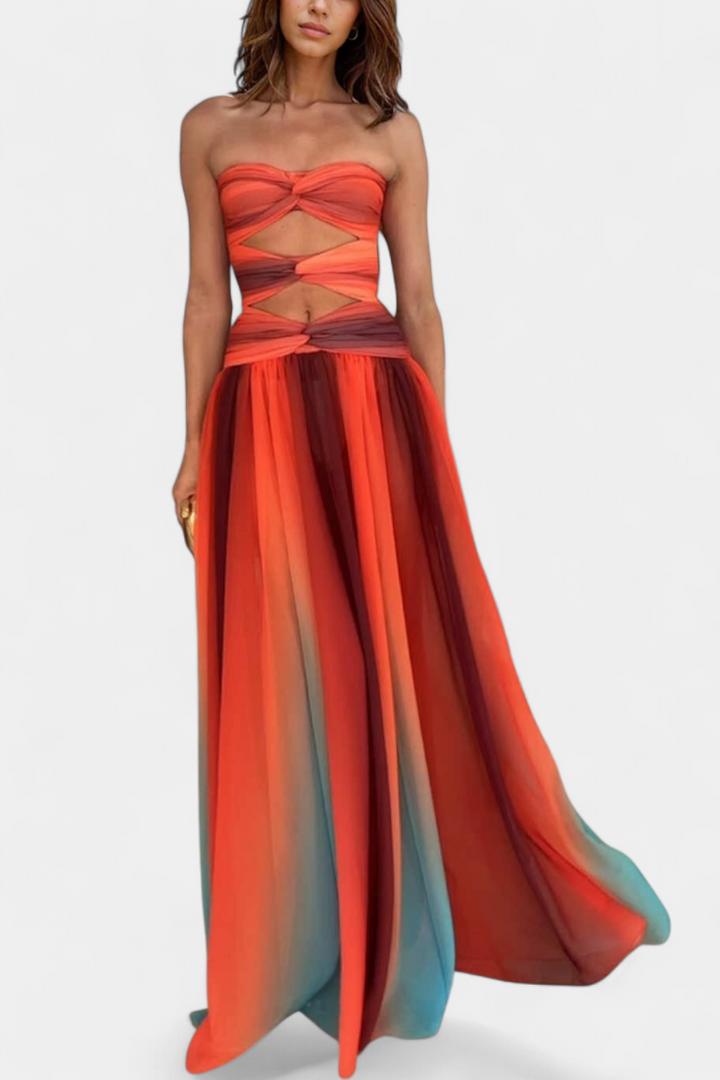Robe Maxi Maisie Sans Bretelles en Coupe A-Line