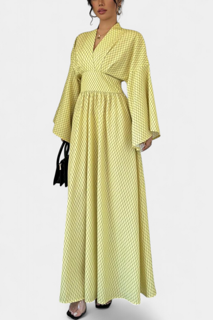 Robe Maxi Géométrique Anelia avec Décolleté en V