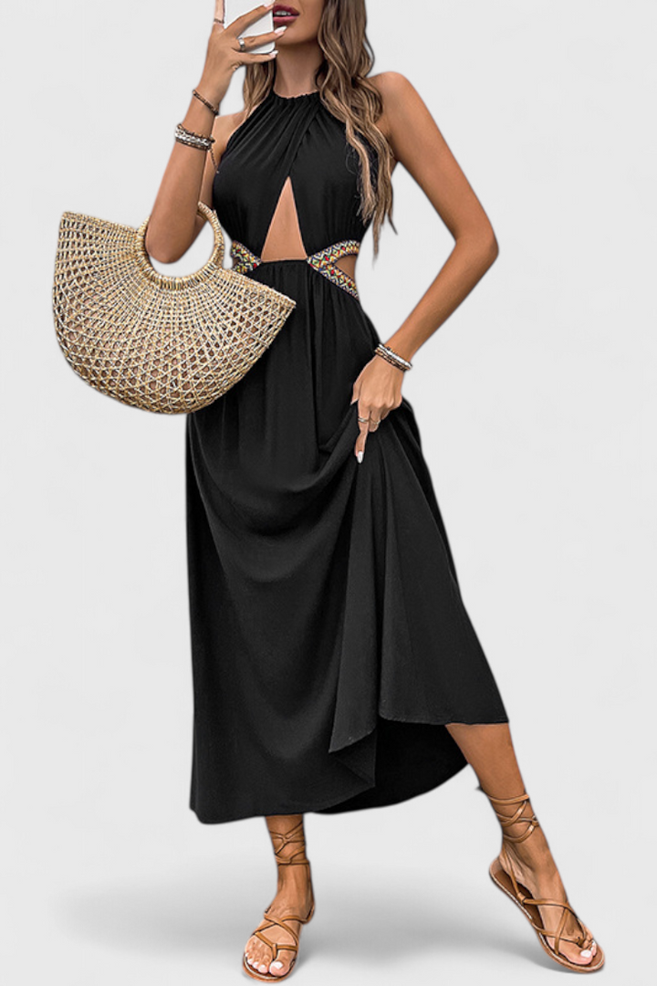 Robe Midi Halter Sorina avec Découpes