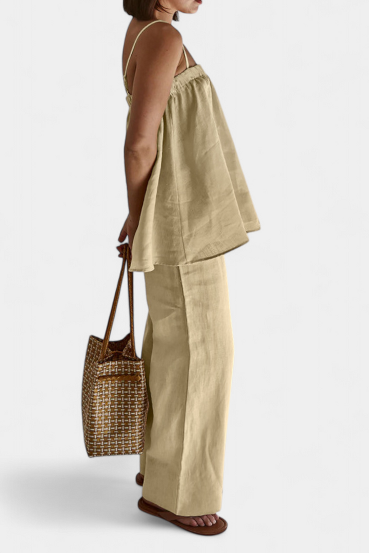 Lía Ensemble d'Été avec Top Ample et Pantalon Fluide