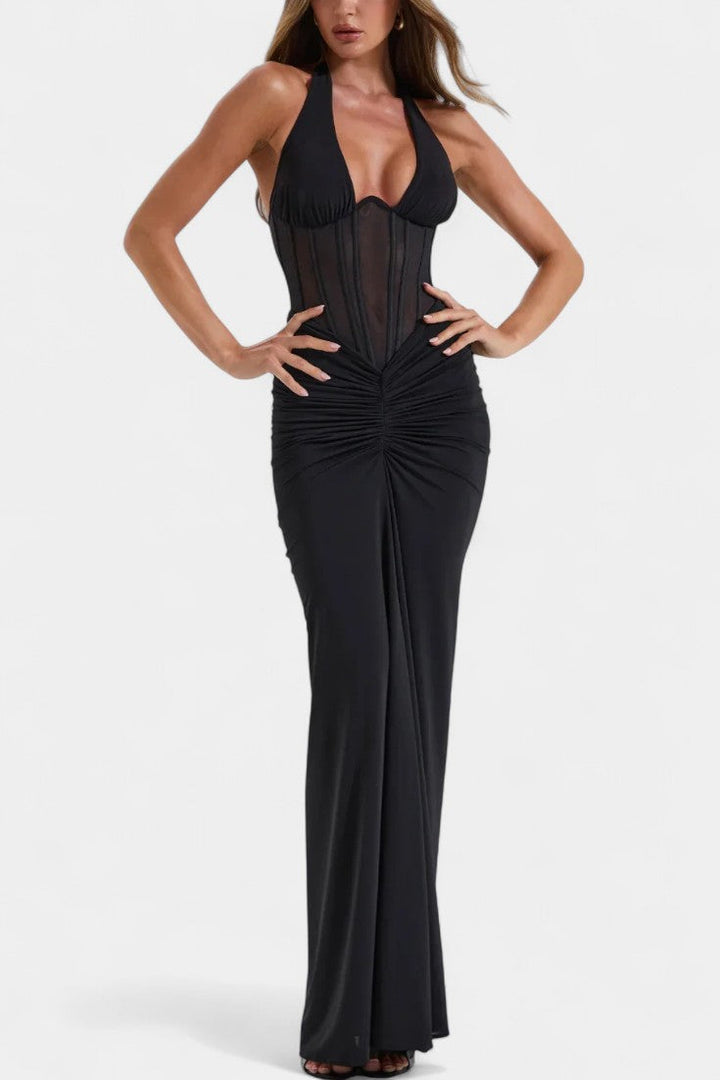 Robe Corset Angelina avec Jupe Maxi Froncée
