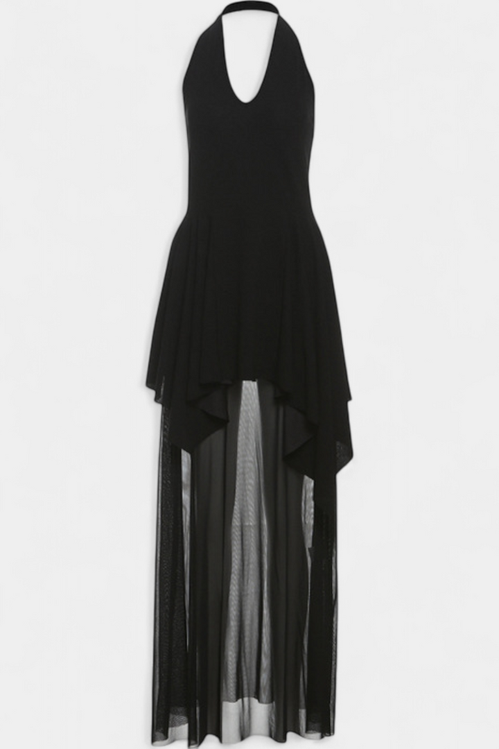 Hollis Robe Longue avec Décolleté Halter et Dos Nu