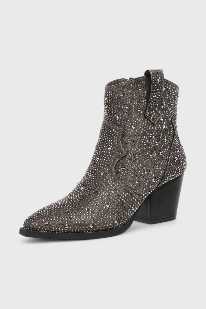 Bottes Élégantes Berenice avec Patchwork et Fermeture Éclair Latérale