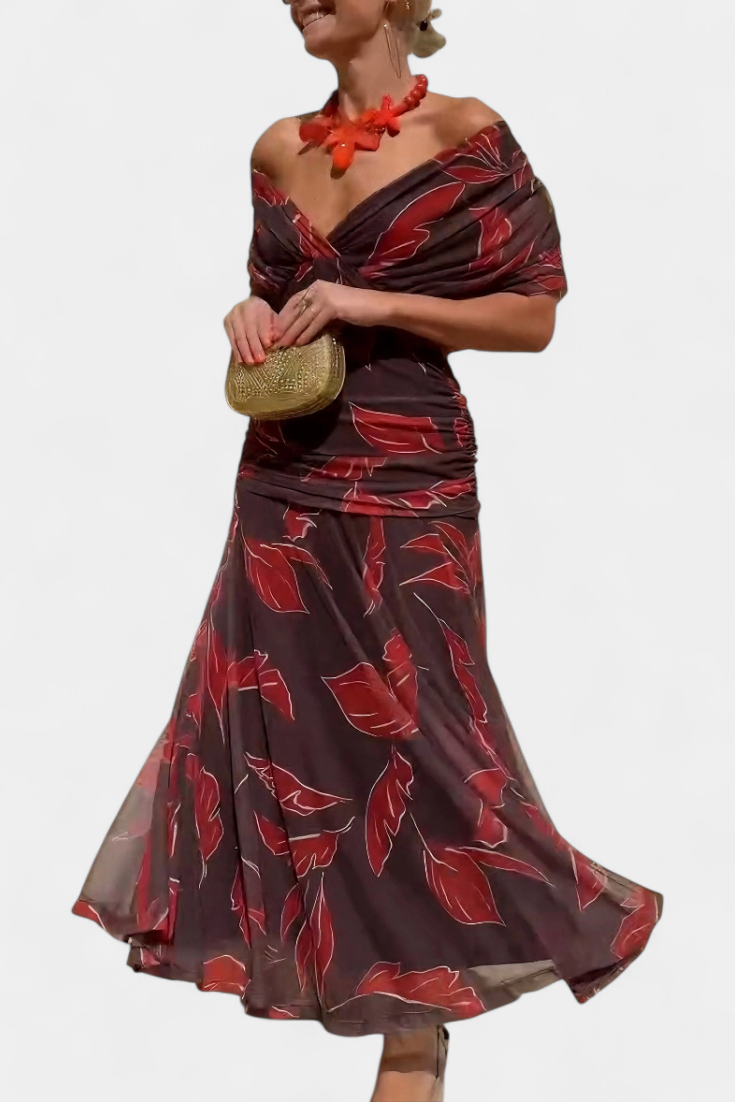 Alondra Robe Longue avec Imprimé Floral Fantaisie et Décolleté en V