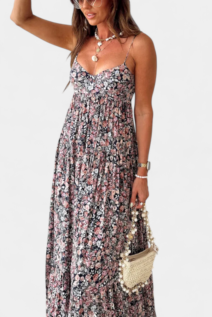 Robe Maxi Florale Reyna avec Dos Nu