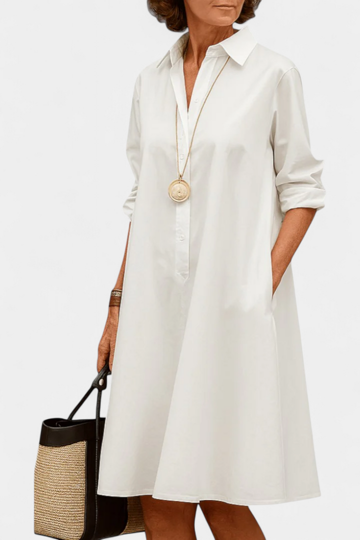 Robe Larissa en Coton avec Col Revers