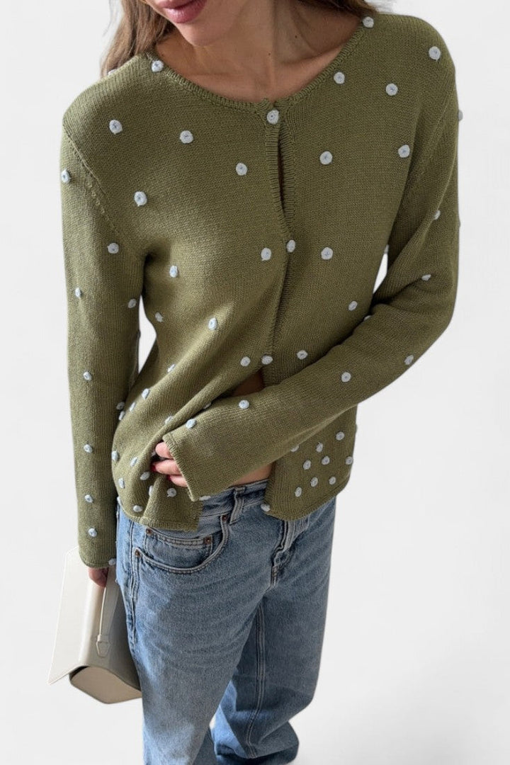 Cardigan Keely Floral en Tricot 3D