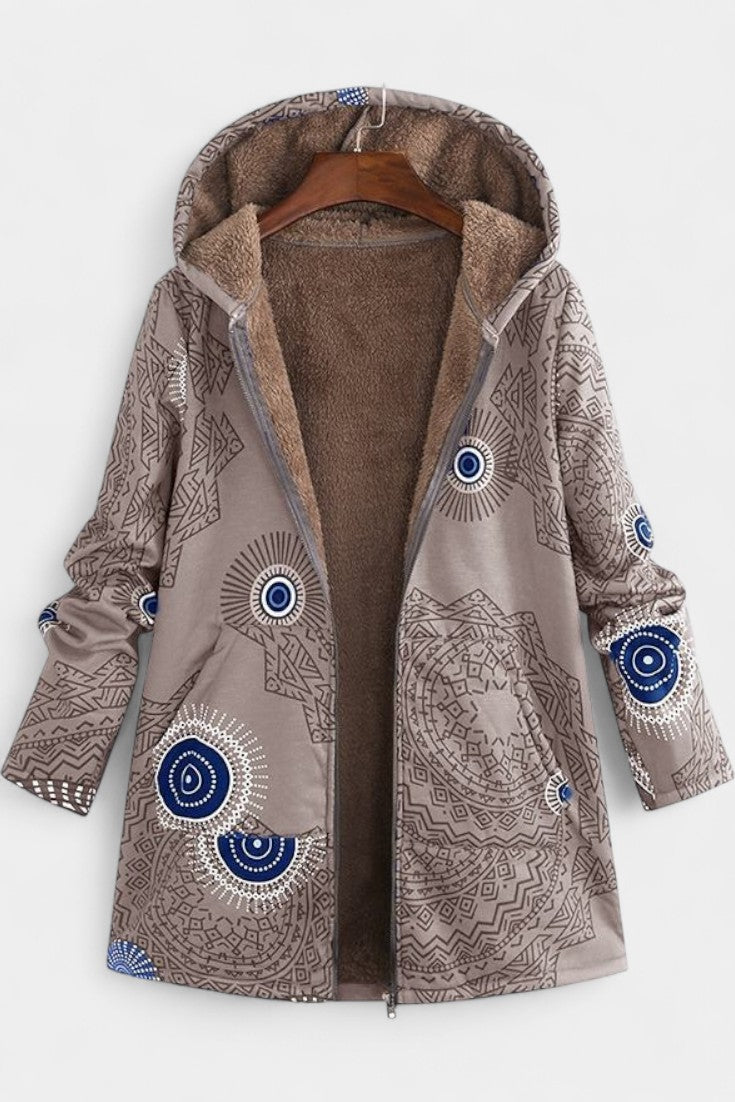 Manteau d'Hiver Floral April avec Capuche