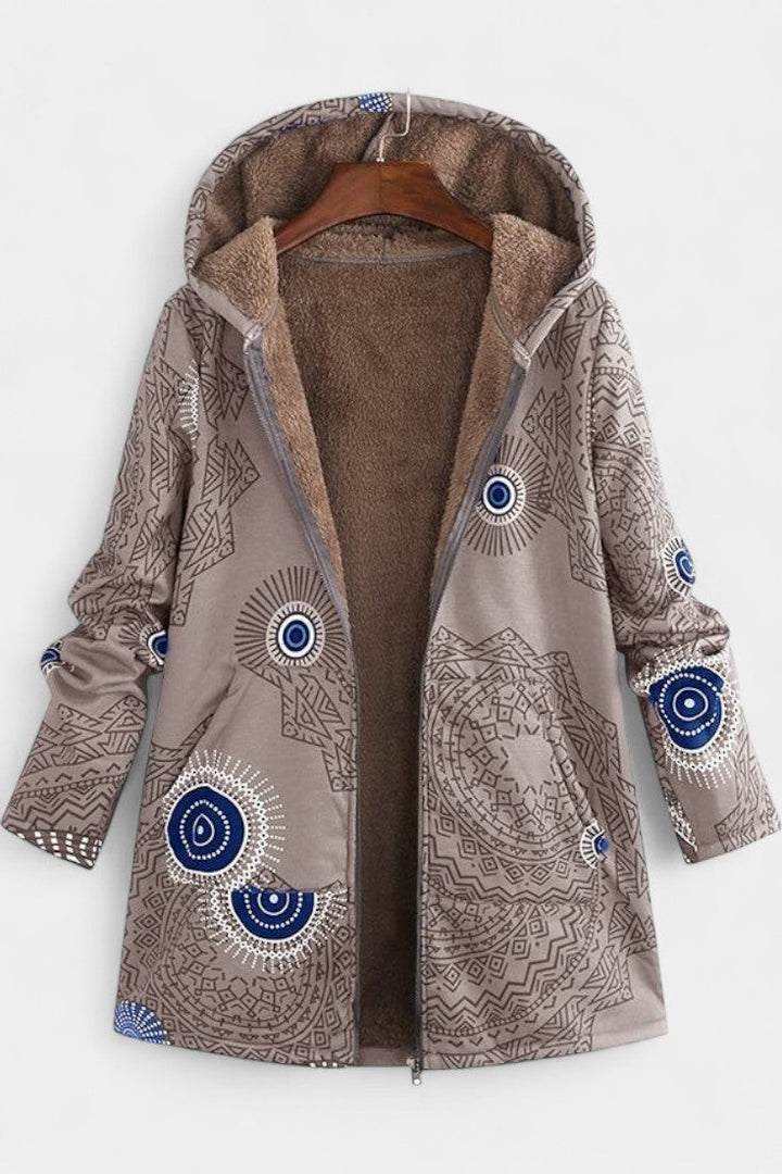 Manteau d'Hiver Floral April avec Capuche