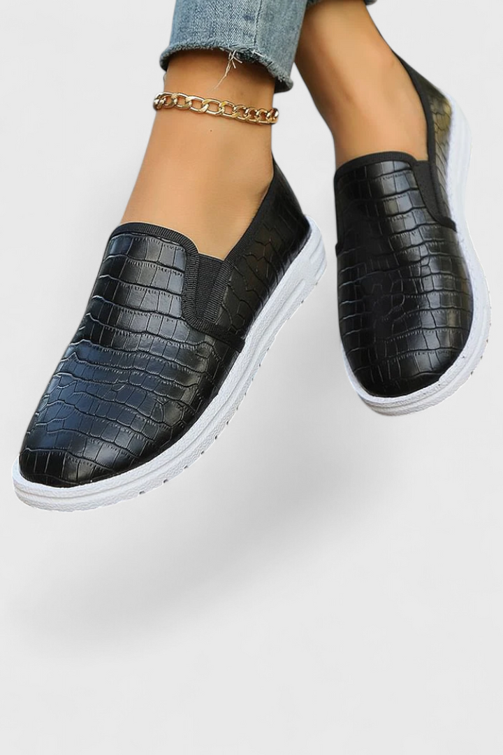 Mocassins Veerle Élégants à Bout Ronde avec Fini Poli
