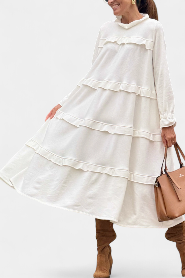 Robe Sweat Jada avec Volants et Silhouette Casual-Chic