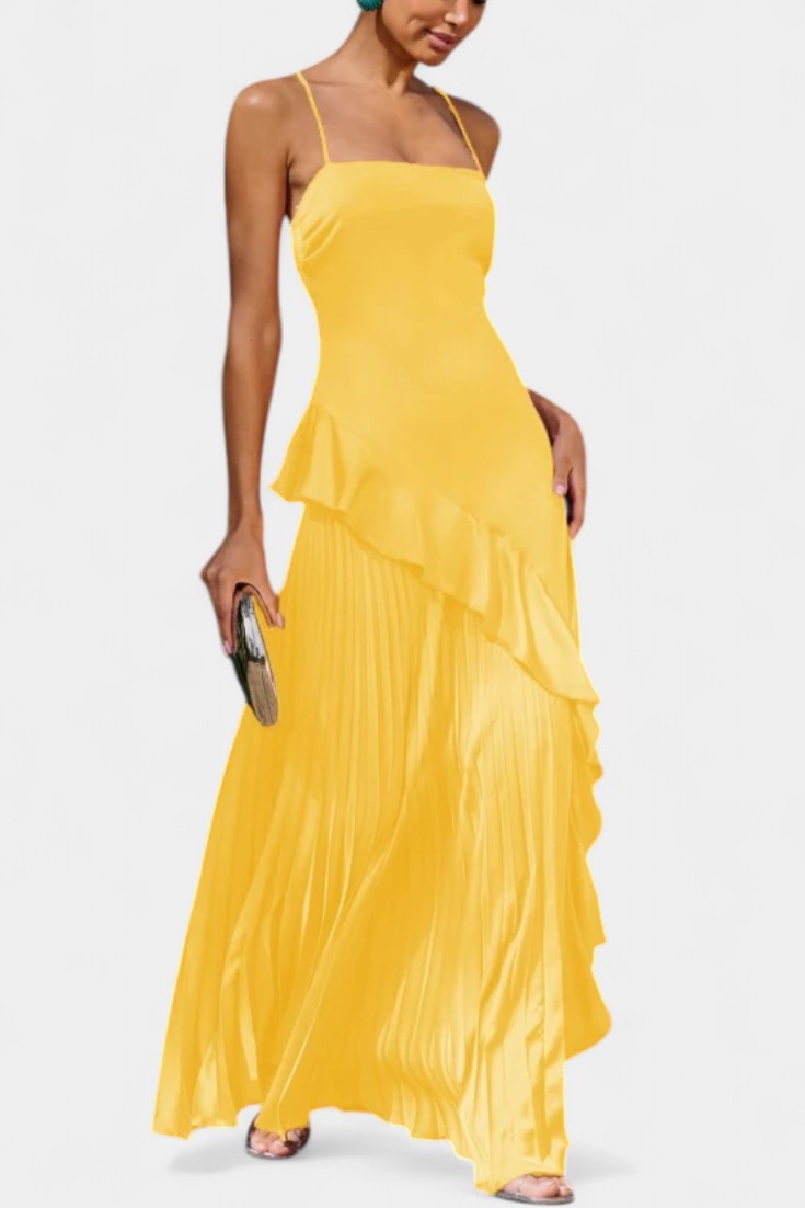 Robe Asymétrique à Une Épaule avec Volants Paige
