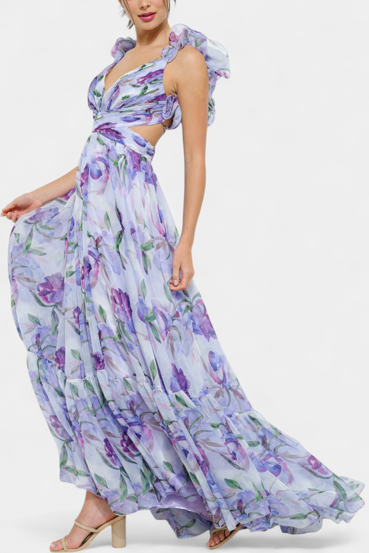 Robe Longue Imprimée Shazia Sans Dos