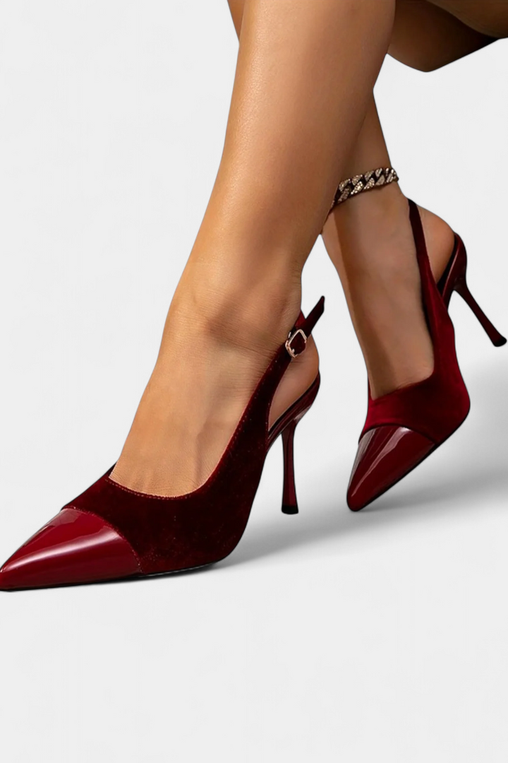 Candice Talons Stiletto en Velours avec Patchwork