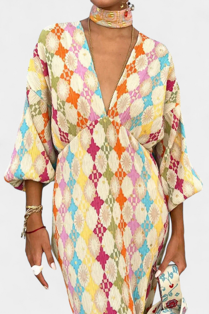 Robe Maxi Shanice avec Imprimé Géométrique