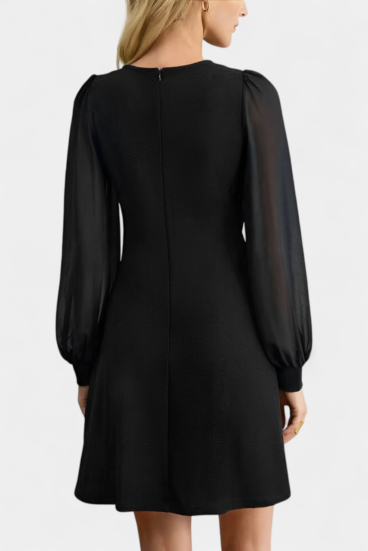 Robe A-Line Jacequeline avec Boutons et Col Rond