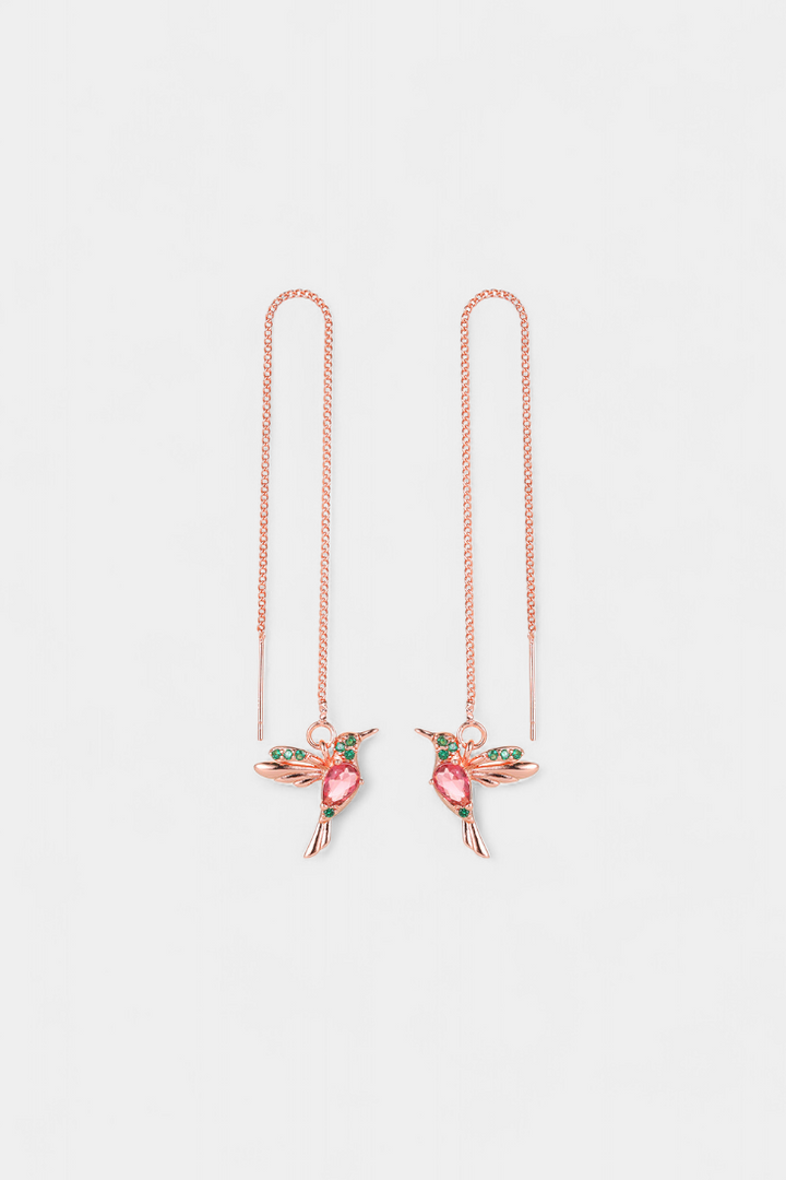 Boucles d'oreilles oiseaux en zirconium mélangé