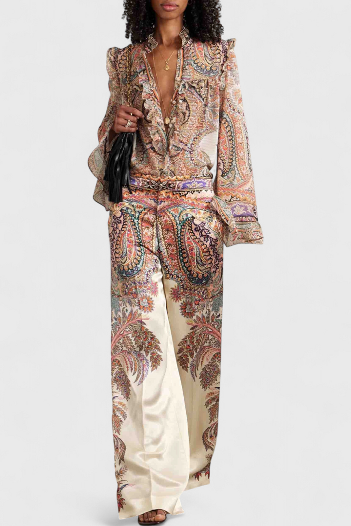 Finely Ensemble avec Blouse à Volants et Imprimé Vintage Paisley