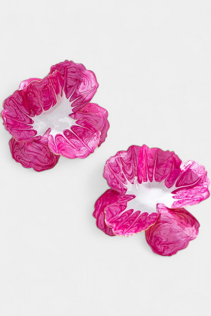 Boucles d'oreilles géométriques en forme de fleur