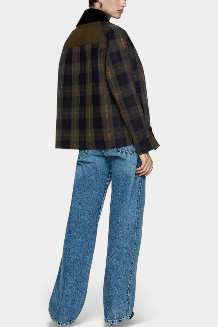 Veste Ausra à Coupe Droite avec Imprimé à Carreaux