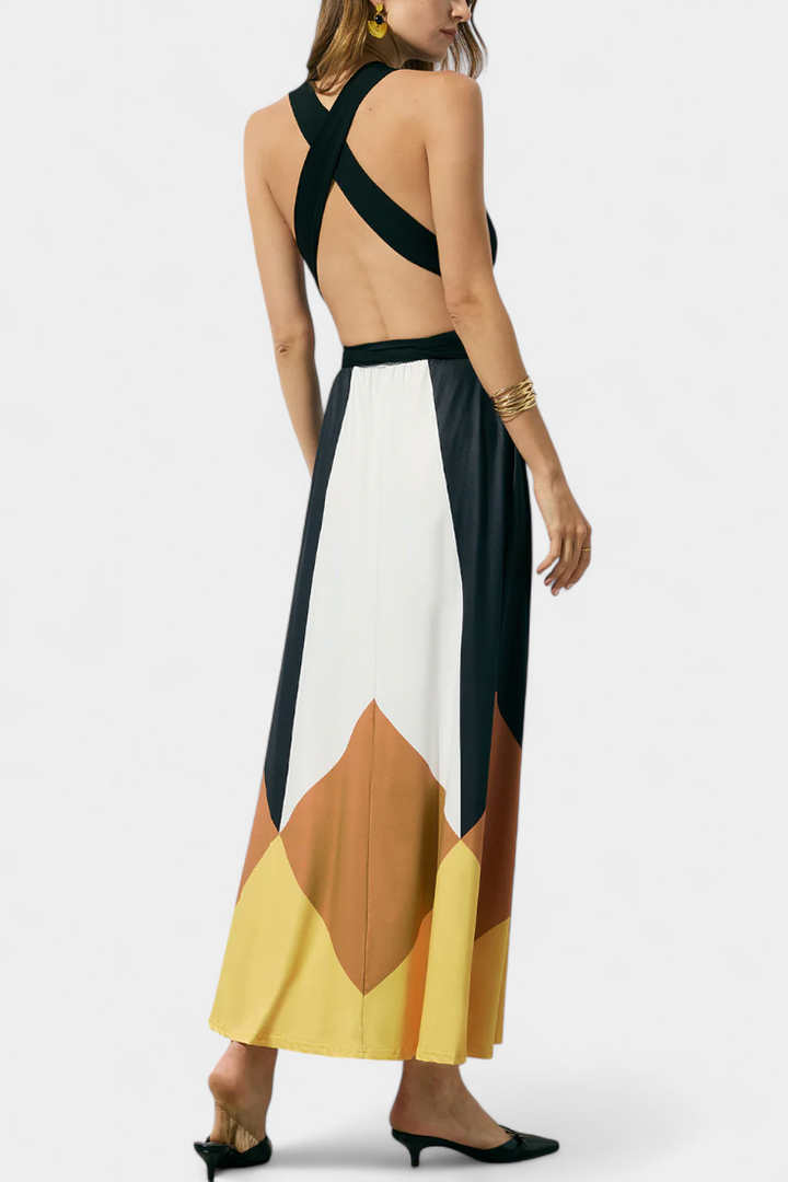 Robe Longue Polymorphe Nava avec Dos Nu et Silhouette Polyvalente