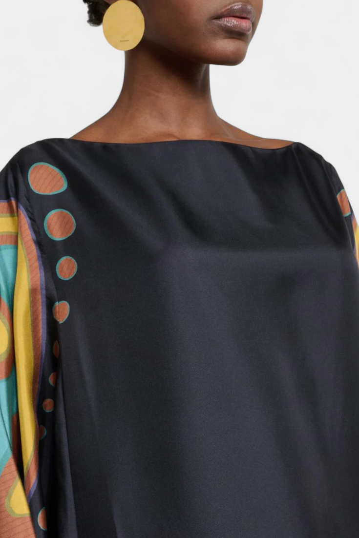 Robe Maxi Retro Kiara avec Franges en Plumes