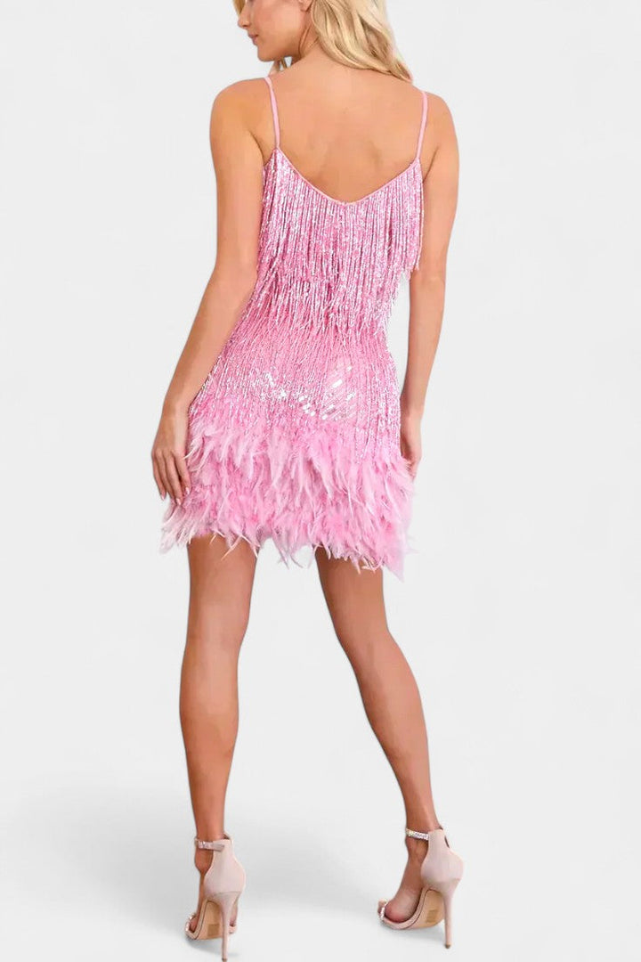 Robe Mini Adena en Plumes