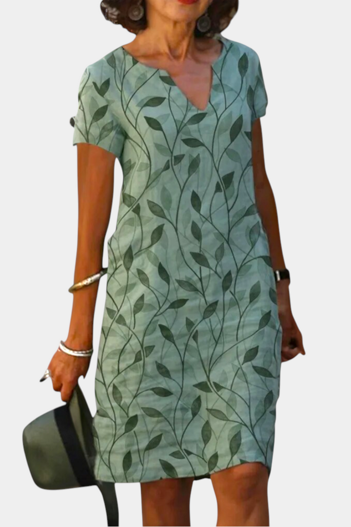 Robe Elowen à Imprimé Décontracté et Décolleté en V