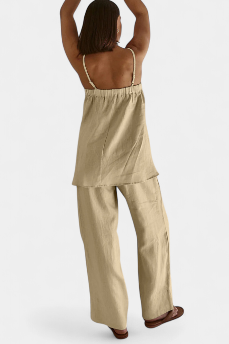 Lía Ensemble d'Été avec Top Ample et Pantalon Fluide