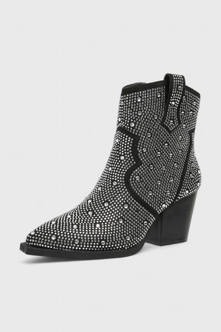 Bottes Élégantes Berenice avec Patchwork et Fermeture Éclair Latérale