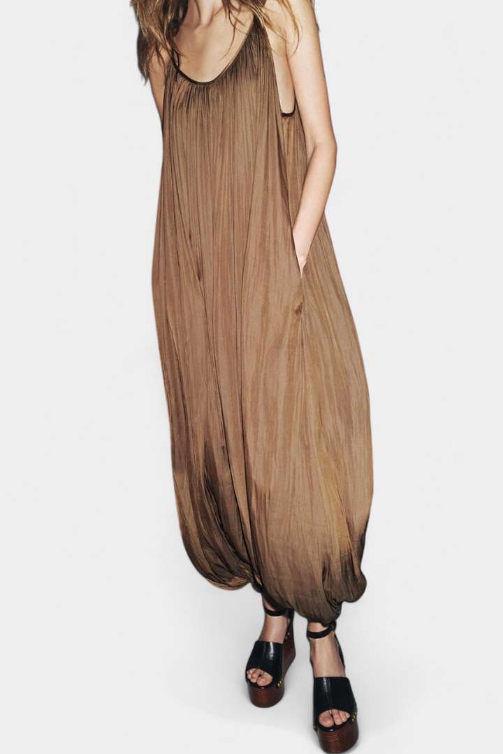 Combinaison Lucy Mono Long Plissé avec Silhouette Décontractée