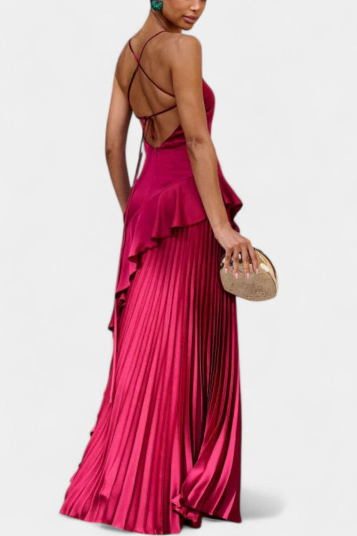 Robe Asymétrique à Une Épaule avec Volants Paige