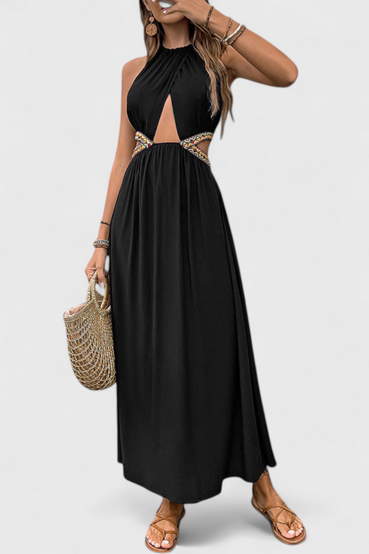 Robe Midi Halter Sorina avec Découpes