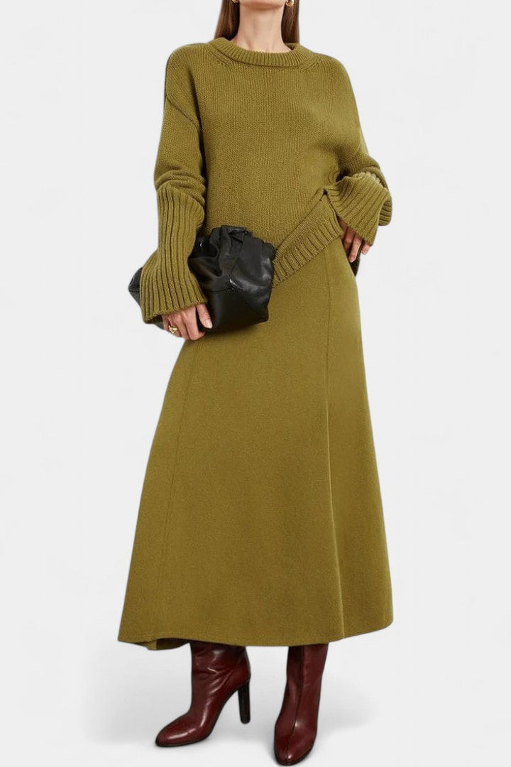 Patricia Ensemble de Pull à Col Montant et Jupe Maxi