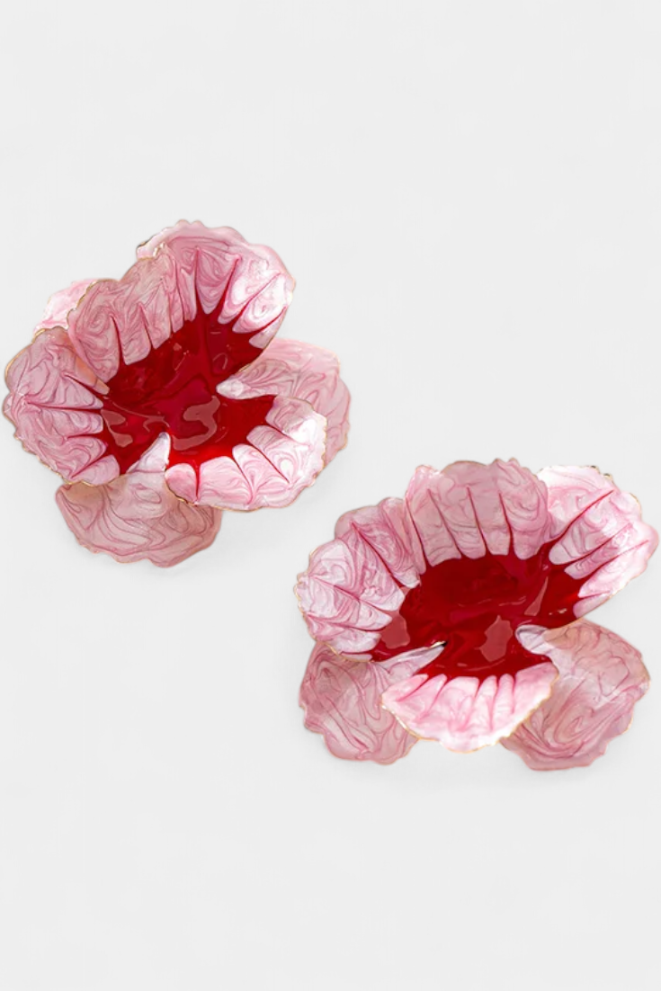 Boucles d'oreilles géométriques en forme de fleur