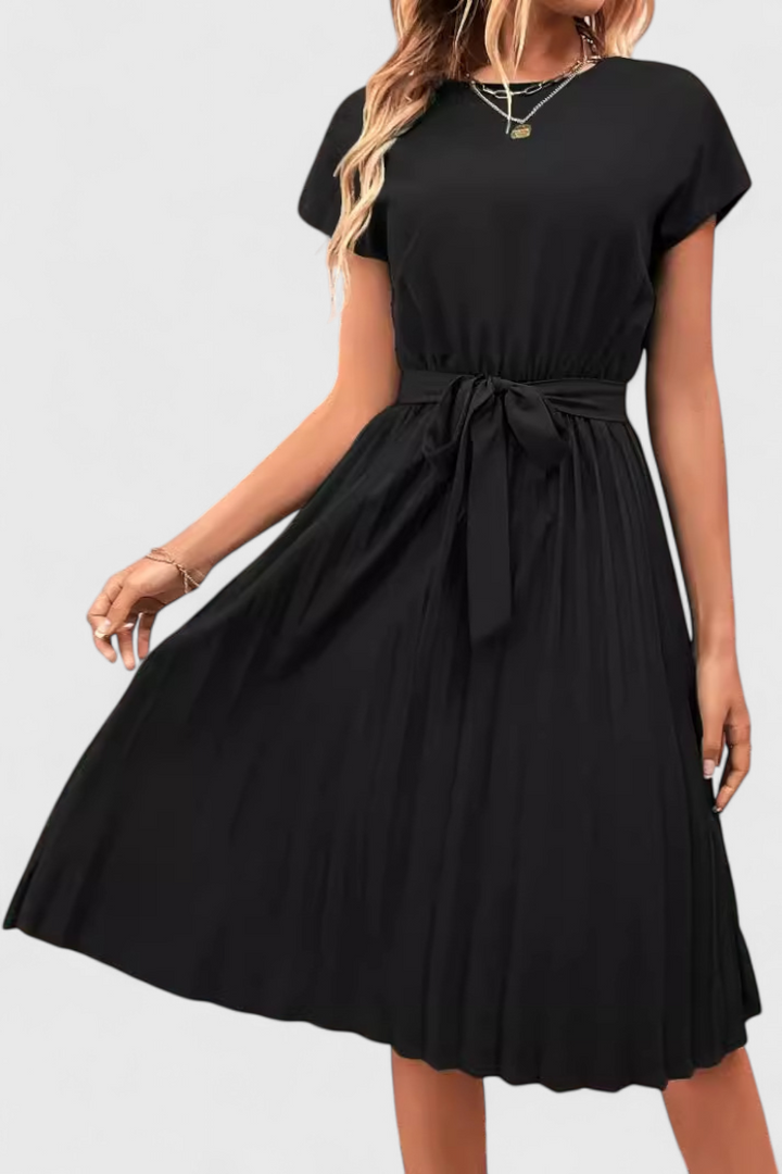 Robe Midi Élégante Luxie en Tissu Léger et Coupe Fluide