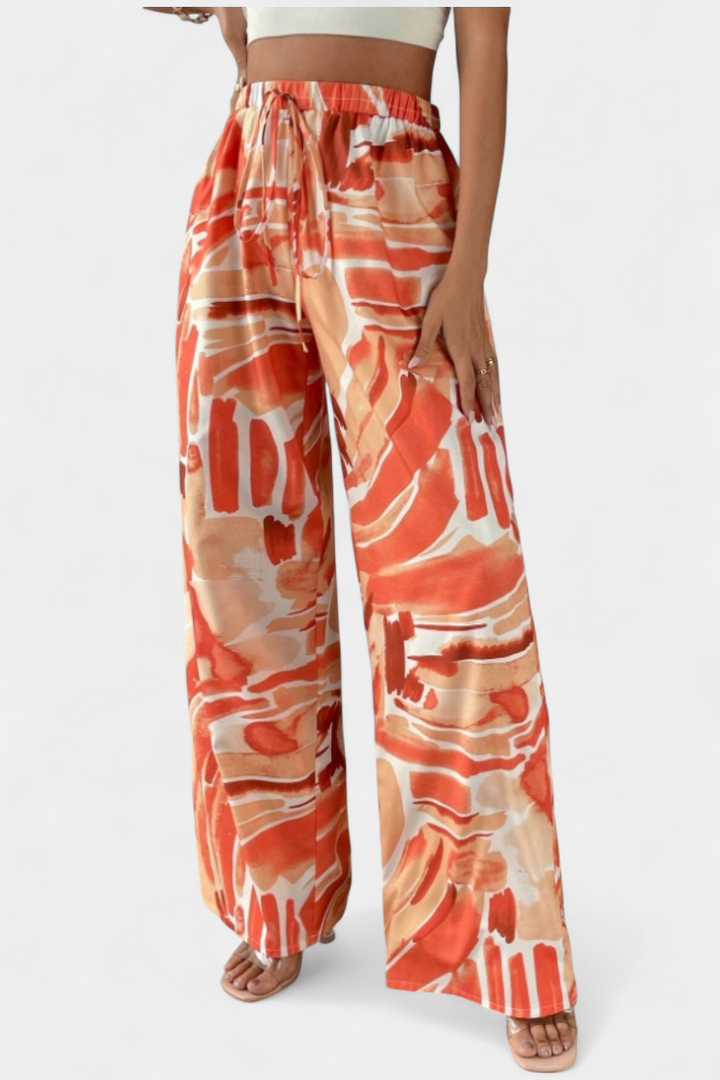 Pantalons Senda à Jambes Amples avec Imprimé Abstrait