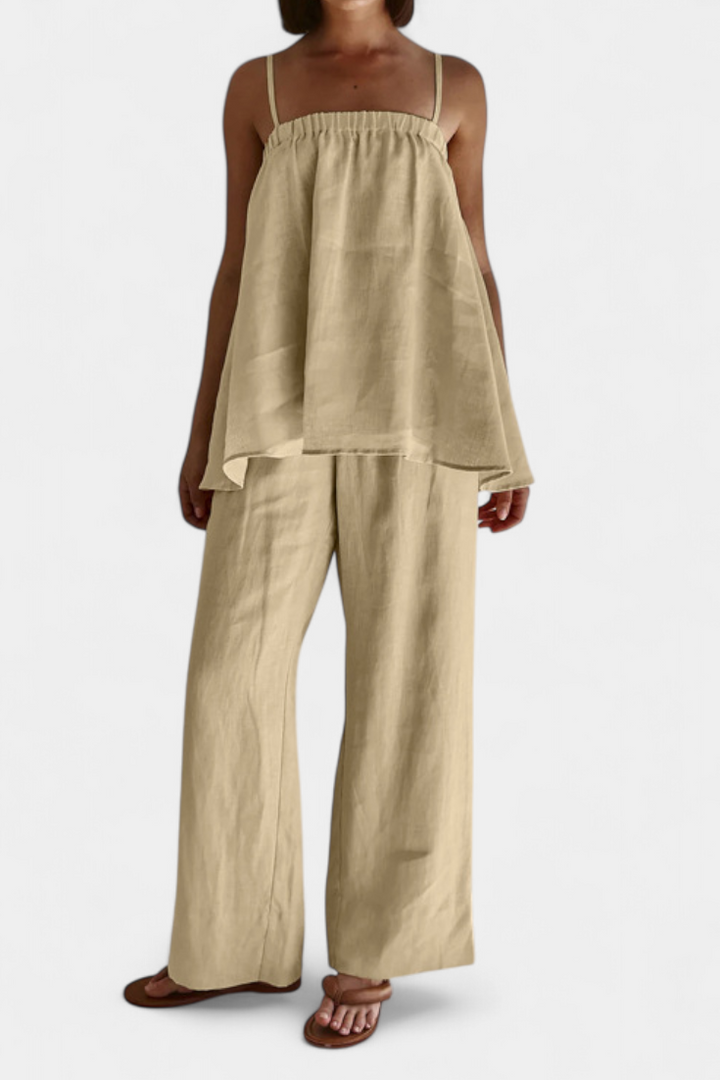Lía Ensemble d'Été avec Top Ample et Pantalon Fluide