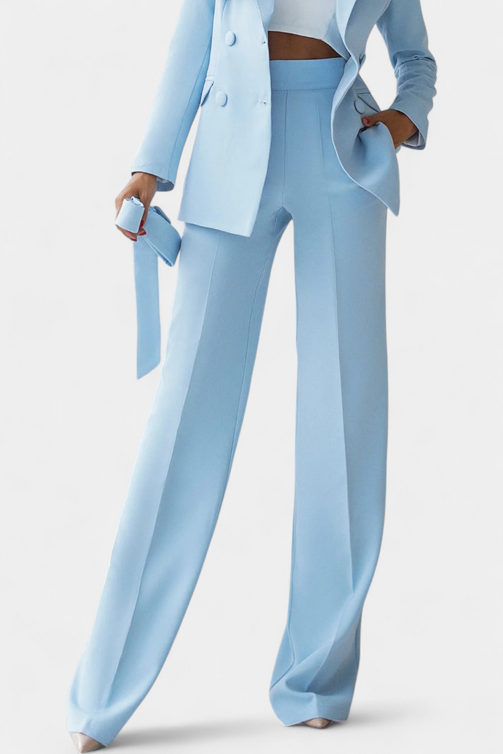 Ensemble Urbain Julia de Blazer et Pantalon à Coupe Régulière
