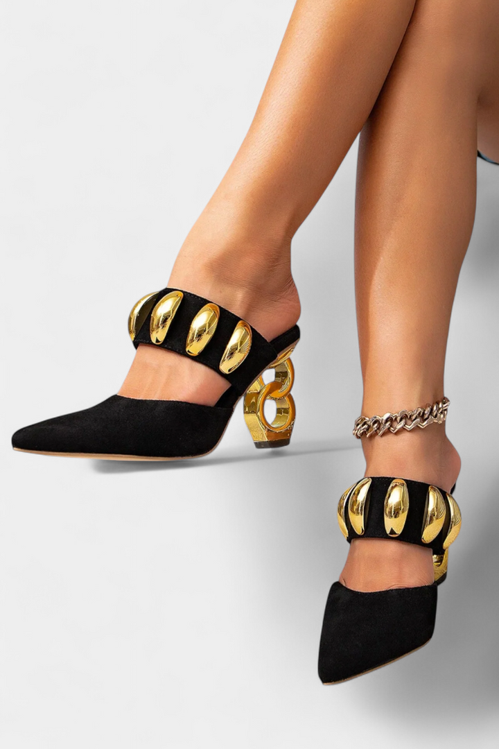 Irene Sandales à Talons Aiguille avec Détails Métalliques