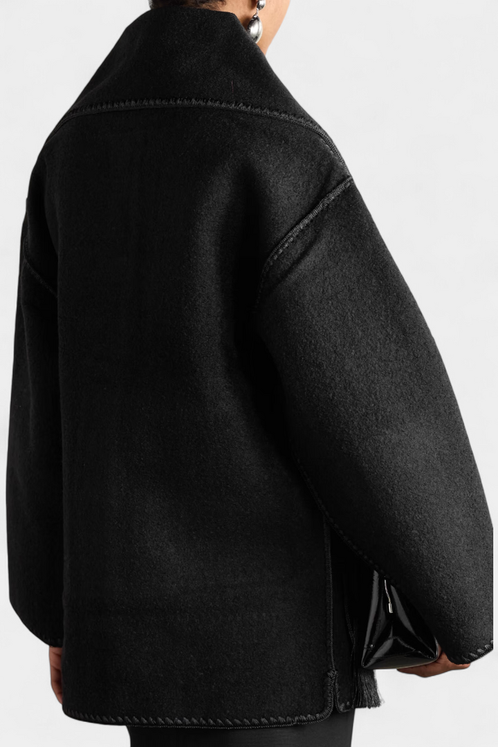 Manteau Pauline avec Écharpe à Franges Intégrée